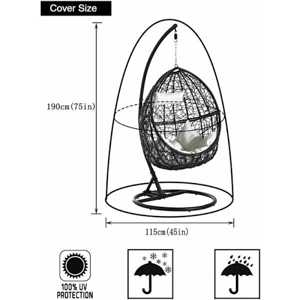 Puutarha rottinki paju riipputuoli vedenpitävä huonekalupeite - Munatuoli suojapeite - Peite 210D OxfordPolyester PVC-pinnoite