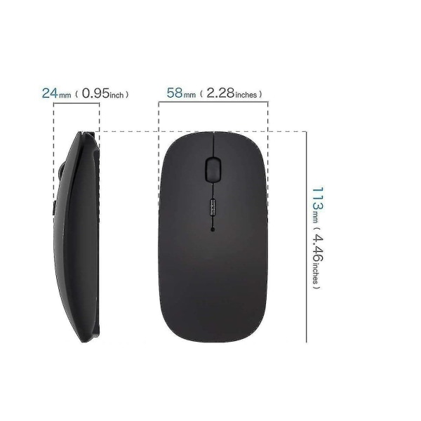 Mus Bluetooth Slim Uppladdningsbar Bluetooth mus trådlösa möss för bärbar dator