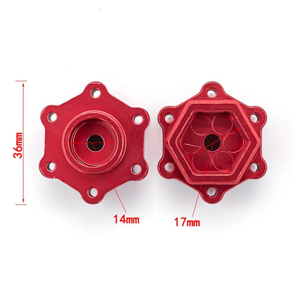 Hex-omvandlare Hex-huvudkoppling breddad på ena sidan 5mm 2st Ersättning för LOSI 1/8 LMT SOLID AXLE 4WD RC-bil
