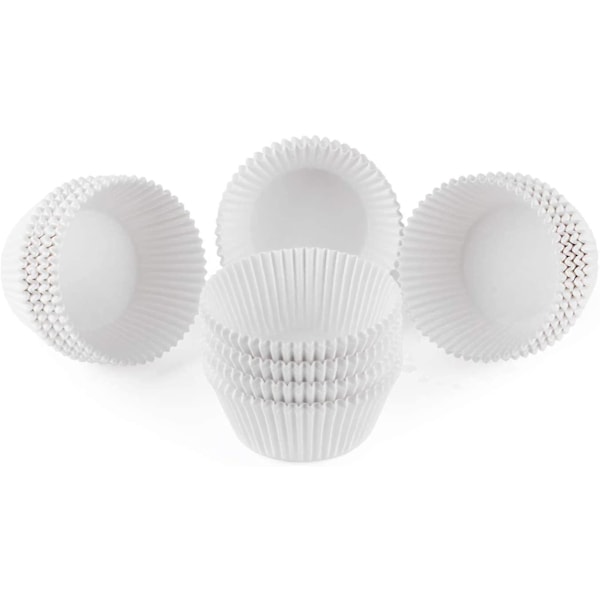 Standard Naturlige Cupcake Liners 500 stk., Ingen Lugt, Fødevarekvalitet & Fedtsikre Bagekopper Papir, Hvid
