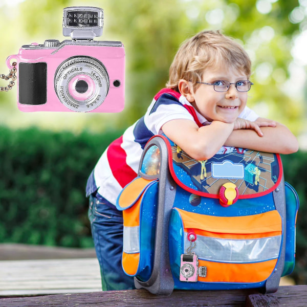 Minikamera med led lys Ka-ca lukkerlyd nøglering Kamera nøglering Kreativ gave til børn Bedste gave Bedste gave