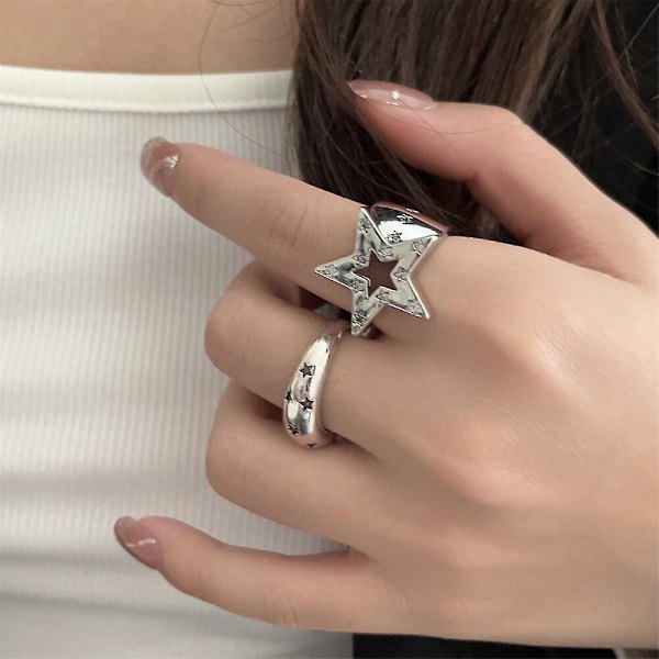 Ring Star Moon Open Ring Star Moon Series Ring Present 3 st