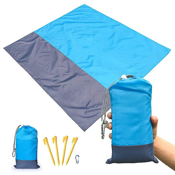 Vattentät Campingmatta Strandfilt Utomhus Bärbar Lätt Madrass Picknickfilt Turism Markmatta Fällbar Tält（200 x 140cm，Ljusgrön）