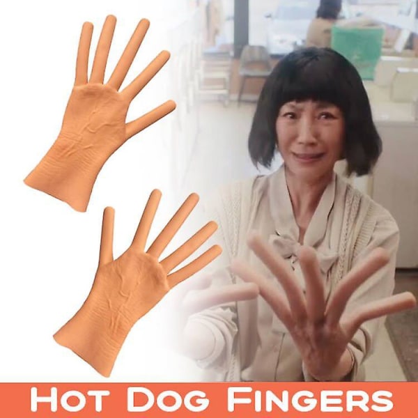 Adulte Tout Partout Tout la fois Hot Dog Fingers Gants en Latex d'Halloween