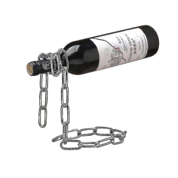 Kæde vinflaskeholder ophængt jern Kæde vinstativ ophængt flaskeholder