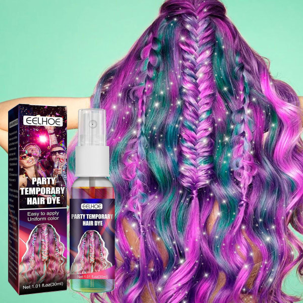EELHOE Hårfärgsspray Festfärgat hår Snabbt och enkelt Färgning Engångsglitterhårspray som inte gnisslar __Newway