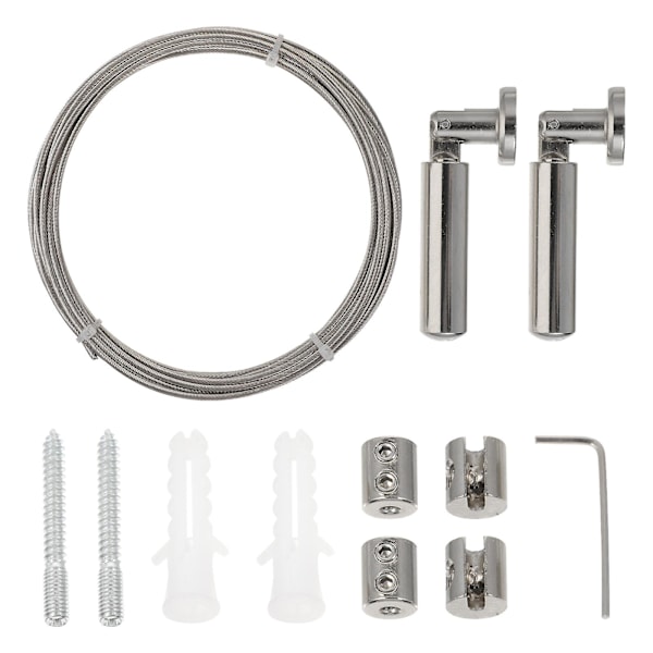 1 Set 5M Rostfritt Stål Kläder Hängande String Gardin Draperi Tråd Stång Set