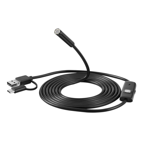 3 i 1 vattentät USB endoskop borescope orminspektionskamera för mobiltelefon5mflexibel tråd