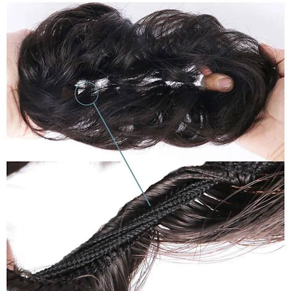 Hår Extensions Hårbit Scrunchie Uppdos Messy Ponytail Bun Wavy VOLUMINOUS Hår Extensions Askblond