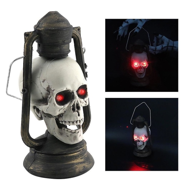 Led Skull Lantern hehkuvat silmät kammottava riippuvalaisin Halloween-koristevalo