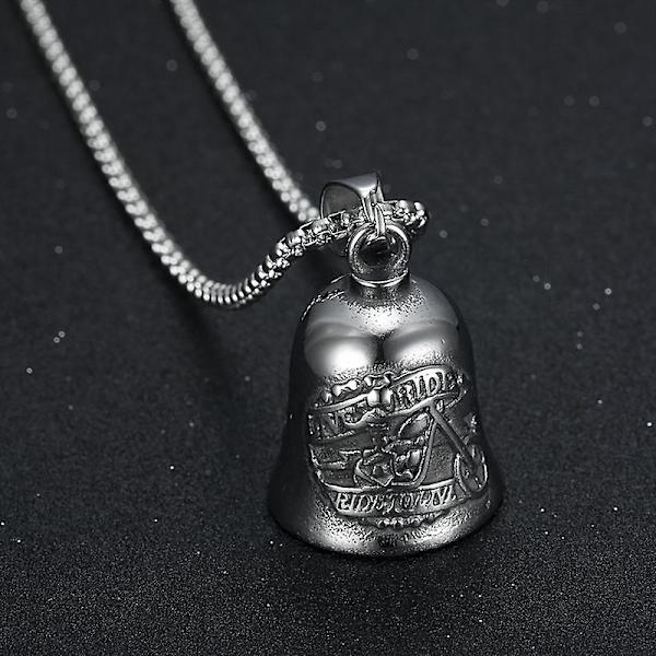 Punk Retro Motorcykel Skelet Karakter Klokke Titanium Stål Vedhæng Mænds Lykke Halskæde Ridning Hip Hop Rock Smykker Gave