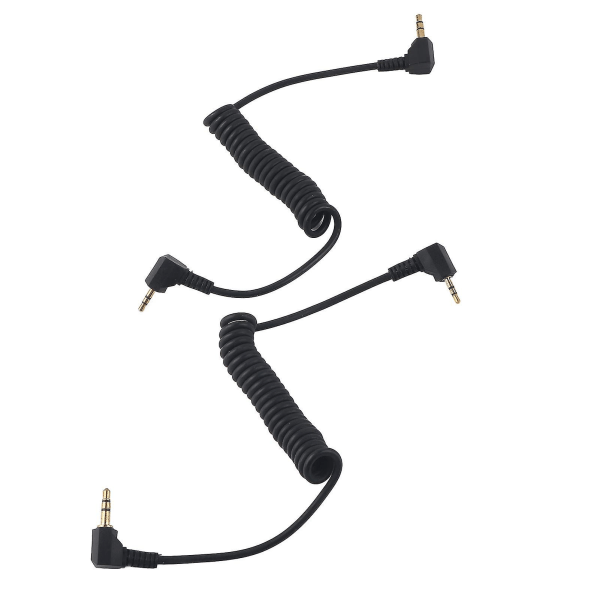 2 stk 3,5 mm til hannblits C1 synkroniseringskabel 3,5 mmc1 blitsutløser kveilet kabel for Eos 70d-kamera