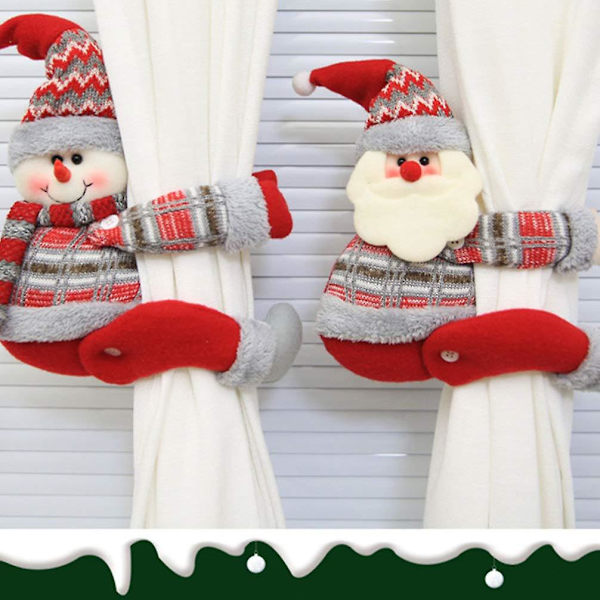 3 st julgardinbeslag Jultomte Rensa Snögubbe Stil Dekorationer Julelementets Formdesign för Heminredning