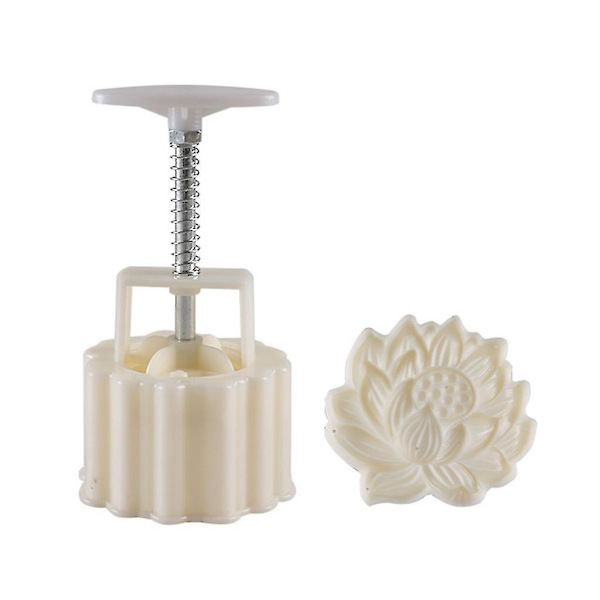 Plastform för månkaka 125/150g 3d Lotus Stämpel Kakskärare Form DIY Bakning -ZHENV（125g）