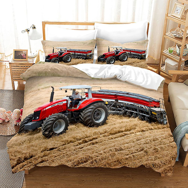 3D Digitaltryckning Cool Tractor Series Sängkläder Tredelad Set TLJ7 180*200cm -ZHENV（180*200cm）