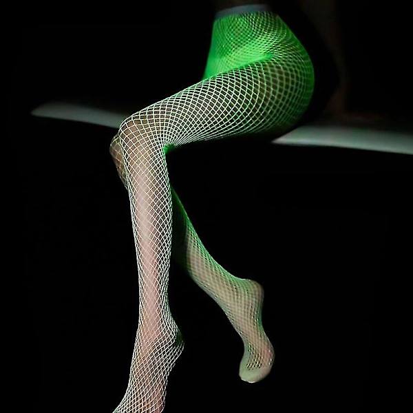 Luminous Glowing Fishnet Strumpor Glöder I Mörkret Fishnet Strumpbyxor Leggings