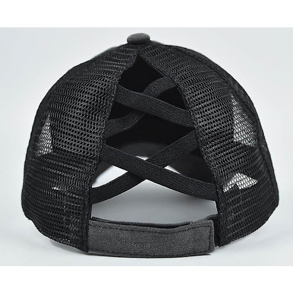 Stretch Cross Ponytail Hat Ripped Ponytail Hat Washed Cross Ponytail Mesh Hat Dame Fletning Hat
