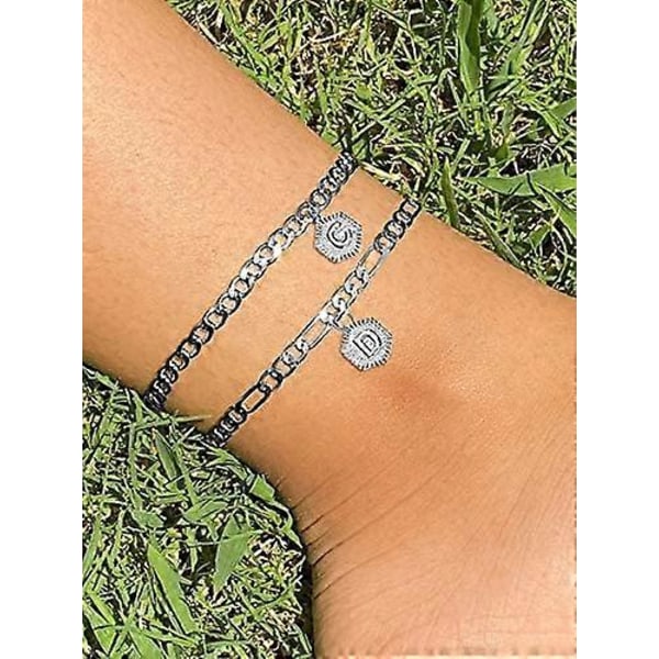 Initial Anklets för Kvinnor Silver Anklet Guld Bokstav Anklet med Initialer Guld Anklets för Kvinnor Initial Anklet Silver Anklets för Kvinnor Initial