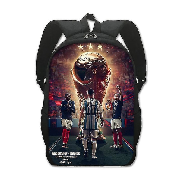 Uusi Mr. Football World Cup -opiskelijoiden koululaukku Messi Suuren kapasiteetin rasitusta vähentävä polyesterireppu（9）