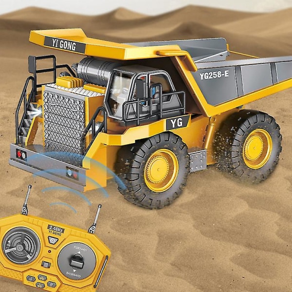 Rc bil børnelegetøj Fjernbetjening billegetøj til drenge Radiostyret gravemaskine dumper Bulldozer Elbil Børnelegetøj Gave（9CH-Bulldozer）