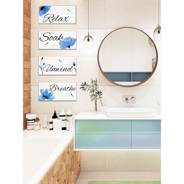 Blommigt väggsticker-set med 4 delar