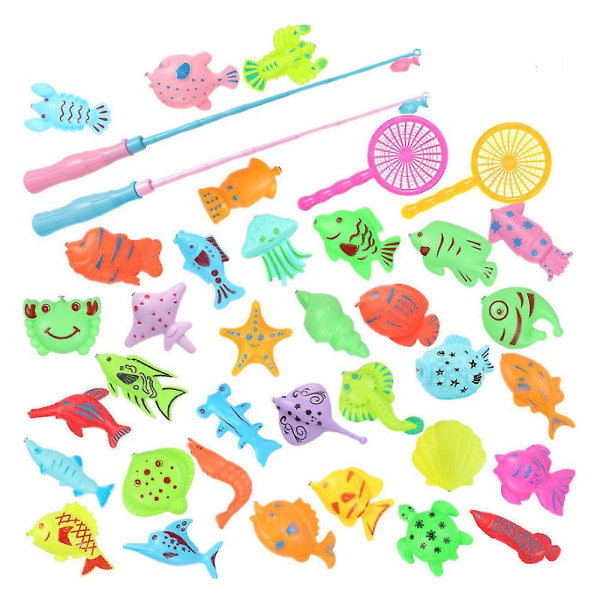 Magnetisk Fiskelegetøj Sæt Plast Flydende Fisk Småbørn Uddannelse Ocean Havdyr Legetøj