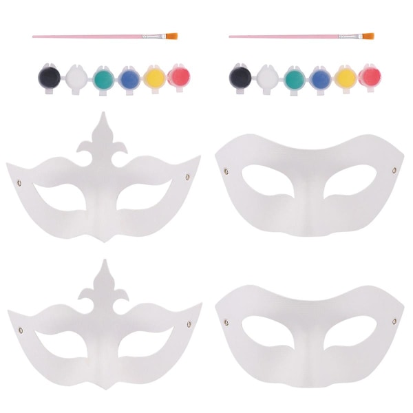 1 set maskertillbehör DIY målarmask kit kreativ pappersmask handgjorda hantverk för barn