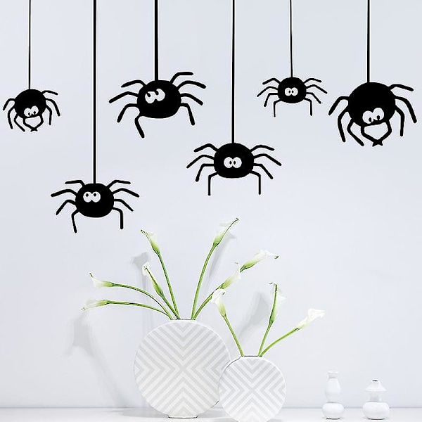 Halloween-kokoelman hauska hämähäkki-seinätarra, myymälän ikkunan juhlakoriste, sarjakuvatarra, seinätarra, Halloween-tarra, irrotettava seinätarra R