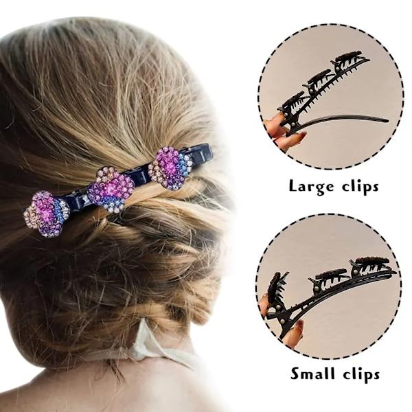 8 st kristallsten flätad barrette hårband