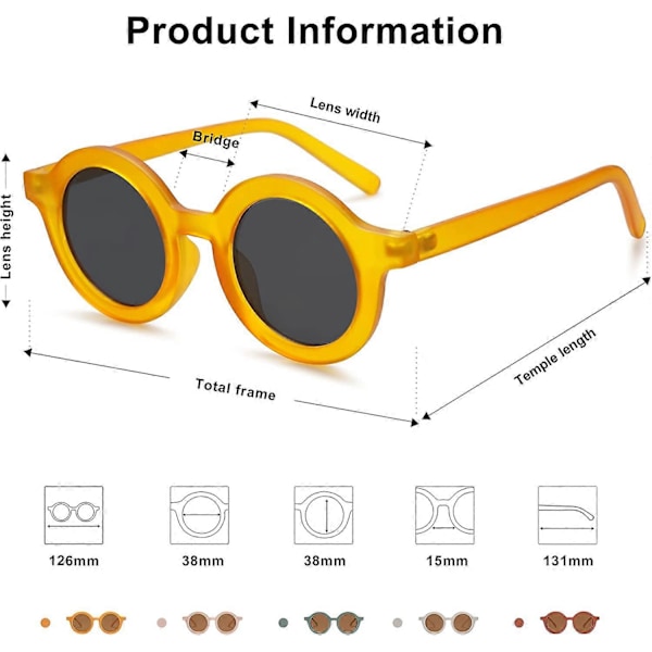 Söta Runda Polariserande Solglasögon för Barn Flickor Pojkar UV400 Skydd De Sol Gafas Strand Semester