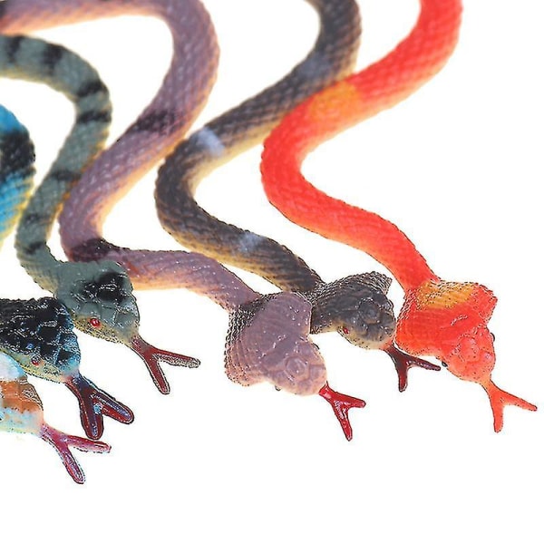 12 stk høysimulerende leketøy plastslangemodell Morsom skummel slange Barnespøkeleker