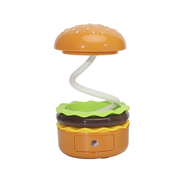 Ladattavat Hamburger pienet pöytälamput säädettävällä kaulahimmennettävällä kosketuskytkimellä, lastenhuoneen yövalot