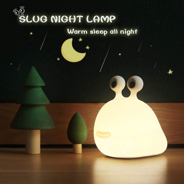 WABJTAM Slug Night Light, Nursery Squishy Lamp, Silikone Night Light til amning, Søde dyr sengelampe til babybørn teenagere, Blødt natlys