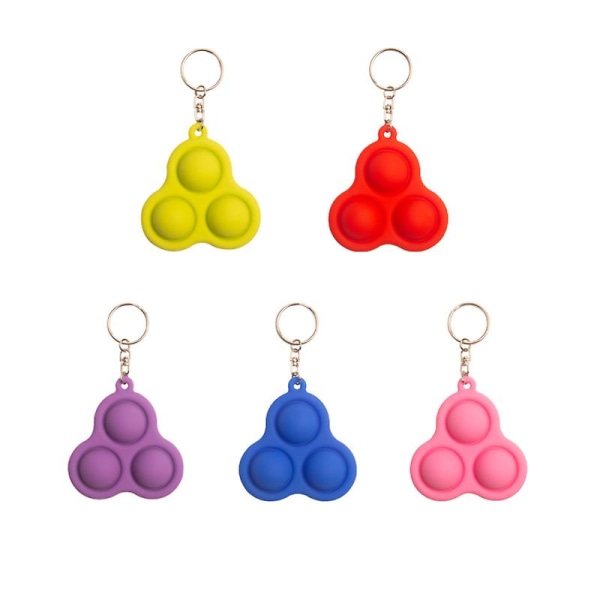 Mini Simple Dimple Toy Mini-avainnippu -vihreä, violetti ja vaaleanpunainen, helppo kuljettaa ja pelata (valinnainen multi ) (kolmio, violetti)
