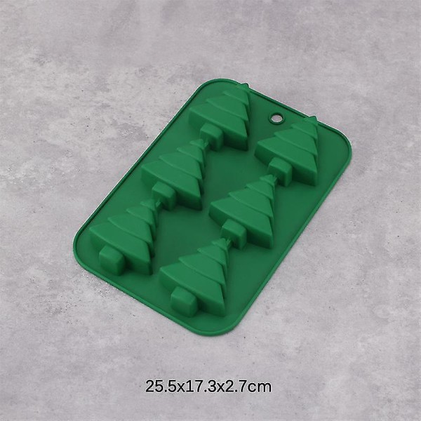 3D-joulu silikonikakkumuotti mold mold De Silicona Reposteria Y Pasteleria Accesorios (YH-001-green)