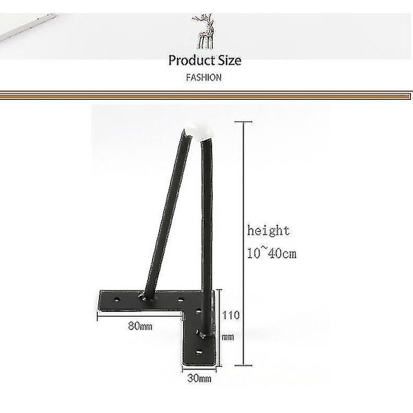 10cm-40cm Jern Bordben Kabinet Fødder Hårnål Skrivebord Ben Metal Møbelfod 1 Stykke