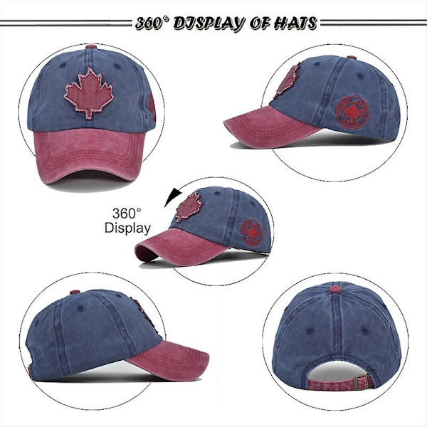 Do The Old Canadian Maple Leaf Broderi Baseball Cap Vasket Cap Mænds Og Kvinders Peaked Cap Ren Bomuld All-match Peaked Cap