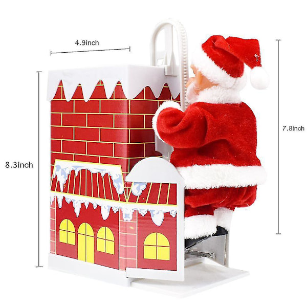 Elektrisk Klättrande Skorstens-Tomte Julfigur Ornament Familjefest Barnleksaker Intressanta Festliga Gåvor, Julgran Och Borddekoration