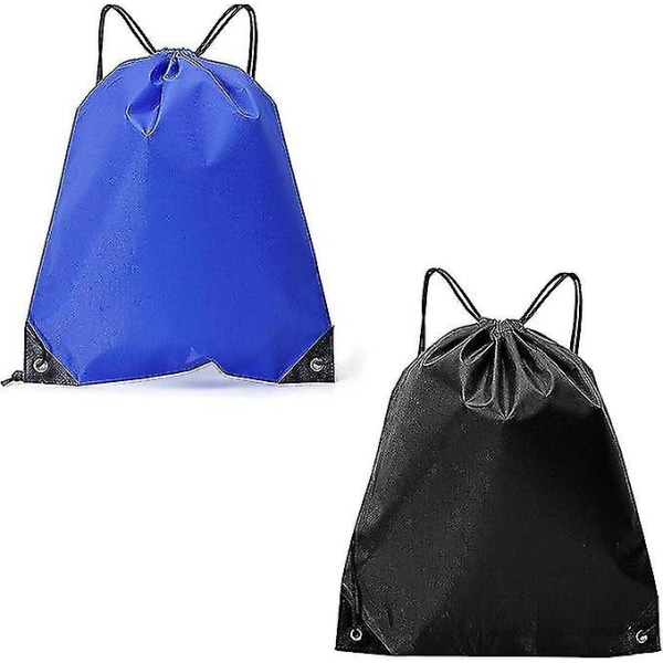 2 rygsække med snoregymnastiktasker En blå og en sort rejsetaske Gymnastiktaske Velegnet til daglige ture Let og åndbar