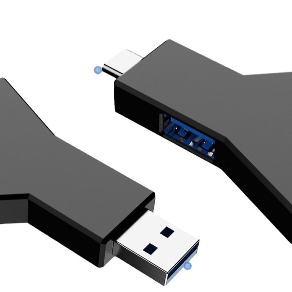 3-porters Splitter Hub Usb Hub (2 Usb 2.0 + Usb 3.0), USB 3.0 Hub Mini bærbar USB-adapter Flerfarget valgfritt (USB hvit)