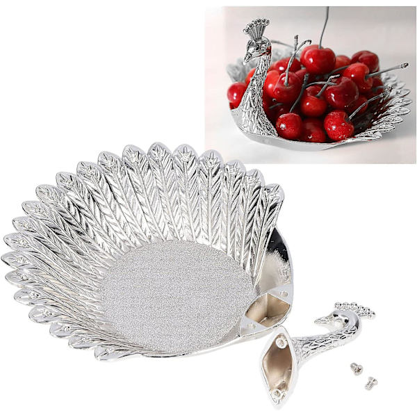 Svan godis fruktfat godisfat silver utsökt vacker svan multifunktionell godis frukt snacks tallrik heminredning(silver)