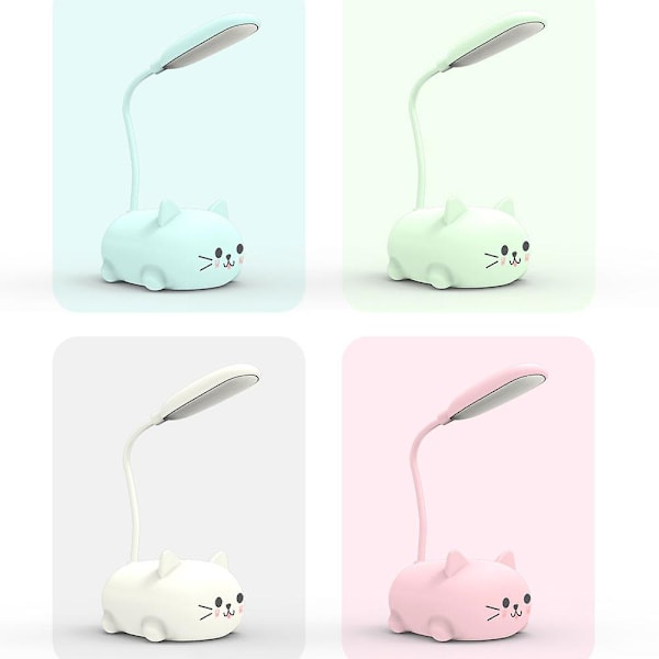Led skrivbordslampa Student Ögonskydd Lärande Att läsa Usb-laddning（Grön）