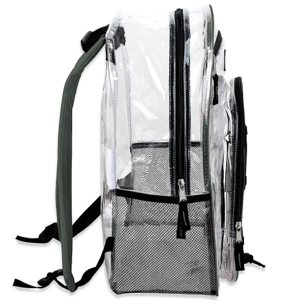 Stor kraftig gennemsigtig rygsæk - gennemsigtig pvc-koncert Frostsikker gennemsigtig bogtaske med justerbare stropper kompatibel med arbejde, sikkerhedstjek