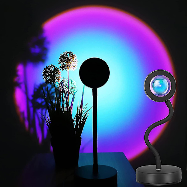 Solnedgångsprojektorlampa, 360° Rotation Regnbåge Solnedgångslampa, Nattlampa Projektor LED-lampa Romantisk Atmosfärsprojektor