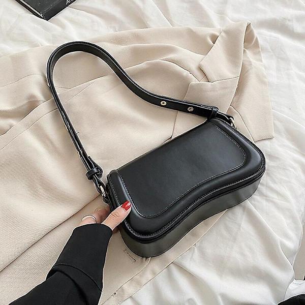 Håndtaske Luksus Designer Skulder Crossbody Tasker Til Kvinder Pu Læder Trend Kvinde Underarm Taske Mode Pung Flap Håndtasker（Sort）