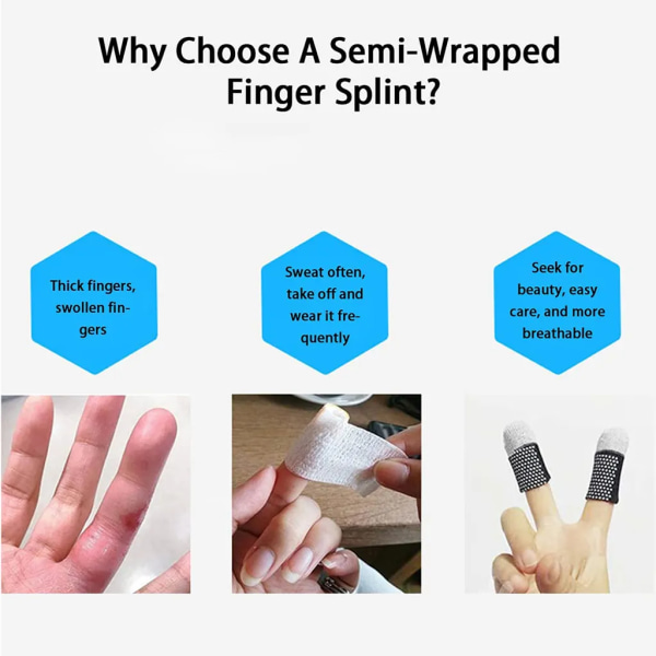 Fingerskena för Splint Ortos Händer Justerbar Helfingerskena Långfinger（Svart，vänsterhand）