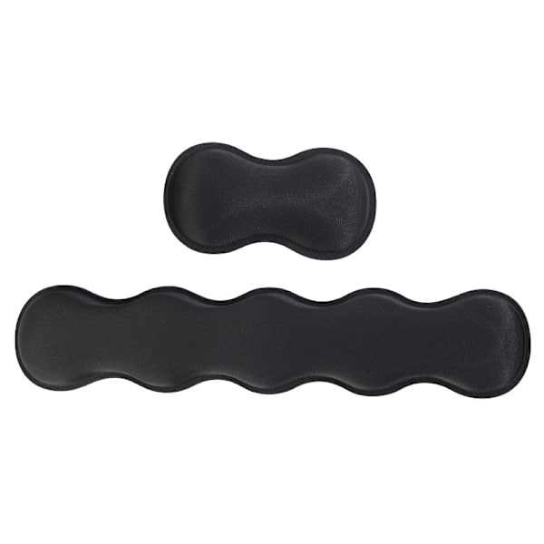 2 stk. Håndledsstøtte i Hukommelsesskum Sæt Tastatur Håndstøtte Laptop 3D Stereo Håndpuder Håndledspude Solid /Mus Mat Tilbehør