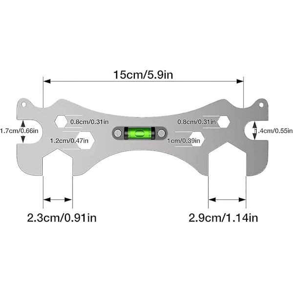 Skiftnyckel, Multifunktionell Vinkelskiftnyckel, Bärbar Duschskiftnyckel Badrum Böjd Vinkelskiftnyckel För 8-29mm Hexskruvar (Tjocklek 2,4mm)