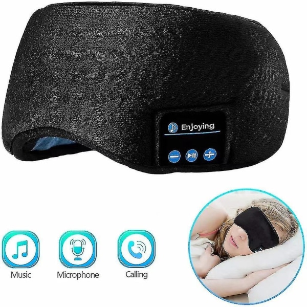 Unikuulokkeet, Bluetooth Wireless Music 3D Eye Mask, Säädettävä Sleep Mask -kuulokkeet (musta)