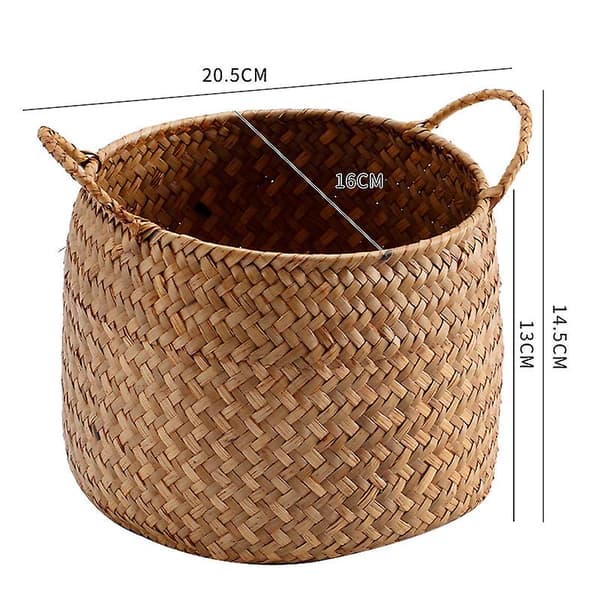 Vävd Förvaringskorg Japansk Stil Vävd Småvarubaskor Kosmetik Organizer Korg Vävd Blombaskor